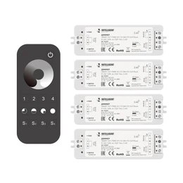 Фото #1 товара INTELLIGENT ARLIGHT Диммер SMART-SET-PWM-101-72-DIM-PD-SUF Black (5-36V, 1x8A, x4, ПДУ 13кн, 2.4G) (IARL, IP20 Пластик, 5 лет)
