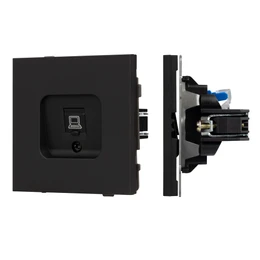 Фото #1 товара Механизм компьютерной розетки SCT-TENDO-MPC1-SFPL-BK (RJ-45, CAT6) (Arlight, -)