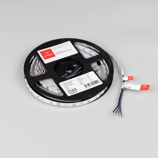 Фото #5 товара Светодиодная лента RT-B70-10mm 24V RGB (14 W/m, IP20, 5m) (Arlight, Открытый)