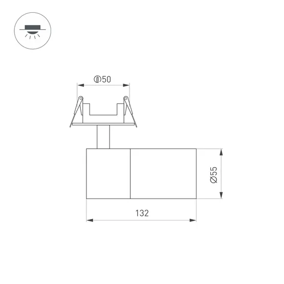 Фото #6 товара Светильник LGD-ARTEMIS-BUILT-FLAP-R55-12W Warm3000 (BK, 8-80 deg, 230V) (Arlight, IP20 Металл, 5 лет)