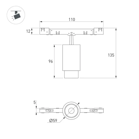 Фото #6 товара Светильник MAG-MICROCOSM-SPOT-ZOOM-R59-12W Warm3000 (BK, 20-60 deg, 24V) (Arlight, IP20 Металл, 5 лет)