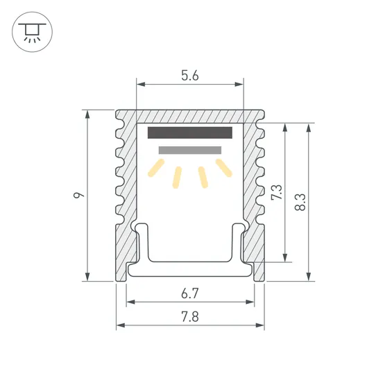 Фото #4 товара Профиль SL-MINI-8-2000 ANOD BLACK (Arlight, Алюминий)
