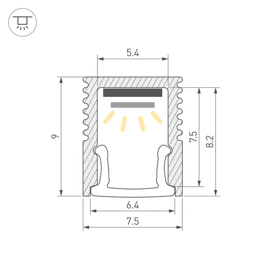 Фото #3 товара Профиль SL-MINI-8-2000 ANOD (Arlight, Алюминий)